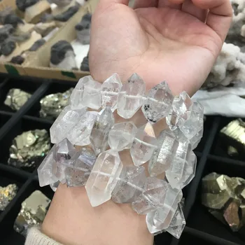 1tk looduslikud kivid ja mineraalid herkimer teemant käevõru töötlemata kivi käevõru tervendav kristallid selge quartz crystal earrings