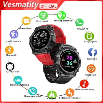 2022 Vesmatity Smart Watch Mehed Naised Puutetundlik Ekraan Sport Fitness Vaadata Veekindel Bluetooth Android FD68S Smart Watch Mehed