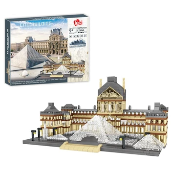 3377pcs+ Pariisis Musée Du Louvre Mini ehitusplokid Prantsusmaa Kuulsa Arhitektuuri Muuseum Diamond Tellised Mänguasi Lastele Kingitus