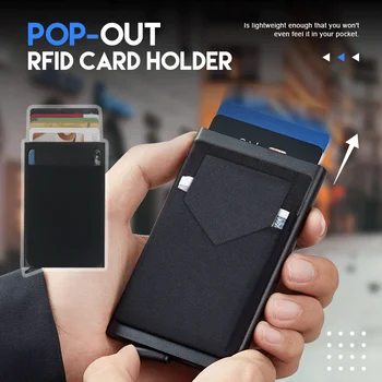 Automaatne Pop-up Alumiiniumist Hoidik RFID Krediitkaardi Omanik on Pank Kaardi Box Smart Quick Release Naiste Rahakott, Mini Auto Pakett