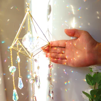 Crystal Prism Päike Püüdjate Aed Rippuvad Ripats Ornament Tuul Kellamäng Kodu Kaunistamiseks Dream Catcher Suncatcher 2022 Naiste Kingitusi