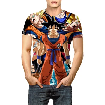 Dragon Ball Suvine fashion 3D Print T-Särgid, Meeste Vabaaja O-Kaeluse Lühikesed Varrukad Liiga T-särgid Streetwear Anime Lahti Tops