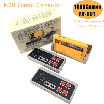 K20 Video Mängu Konsool Ehitatud 1000 Klassikaline Mäng Toetab AV-Väljund, Dual 2.4 G Wireless Controller Kaasaskantav Retro Pihuarvutite Player