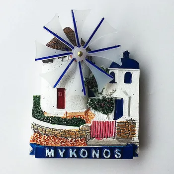 Kreeka Aegean Mykonos Saare Tuuleveski Maja Külmkapp Magnet Turistidele Suveniire Magnet Külmik Kleebised Kodus Kaunistused