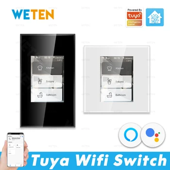 LCD Smart Wifi Seina Valguse Lüliti Tuya Smart Elu App -, Energia-Järelevalve Toetuse Kodu Abiline Alexa Google Home MEILE EL 220V 110V