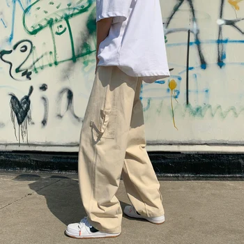 M-5XL Cargo Püksid Meeste Mood 3 Värvi Vabaaja Lai Jalg Püksid Meestele Streetwear Lahti Hip-Hop Tasku Pikad Püksid Meeste Püksid