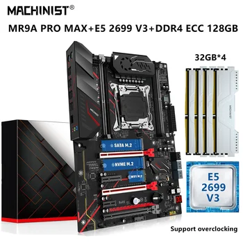MASINIST MR9A PRO MAX Emaplaadi Kit Xeon E5 2699 V3 CPU Protsessor 128G=32G*4 DDR4 ECC RAM-LGA-2011-3 Komplekt USB 3.0 SATA NVME