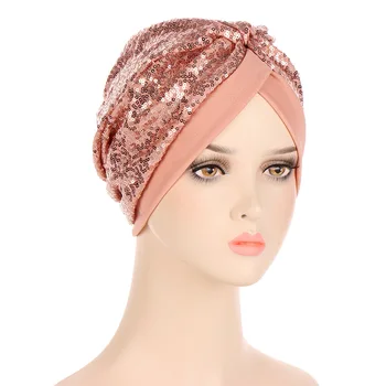 Moslemi Headscarf Kapoti Glitter Litrid Hijab Turban Naissoost Juht, Wrapid India Müts Islam Peakatet Tarvikud Keemia Mütsid beanies