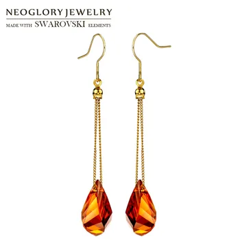 Neoglory Crystal Pika Ahelaga Tolknema Kõrvarõngad Punase Elegantne Geomeetriline Stiilne Daam Trendikas Kaunistatud Swarovski Kristallid