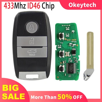 OkeyTech 3 nuppu Auto Smart Remote Key KIA K5 KX3 Sportage Sorento Võtmeta avamis-ja käivutussüsteem 433Mhz ID46 Kiip Fob Kontrolli all Lihvimata Tera