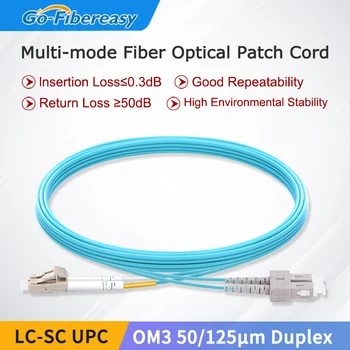OM3 Multi-mode LC-KS Fiber Optic Patch Cord 10G 50/125um UPC poola Duplex Fiber Optic Cable 1m,3m,5m Optiline Fiiberkaabel Lüliti Kaabel