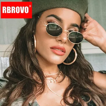 RBROVO 2021 Luksus Ovaalsed Päikeseprillid Naistele Klassikaline Alloy Prillid Street Beat Shopping Peegel Vintage Oculos De Sol Gafas UV400