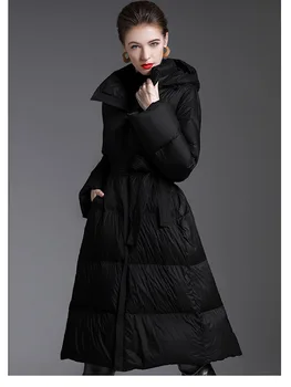 Talvine naiste sulejope must sinine 8XL suurus puffer kapuutsiga lukuga lahti brändi kõrge kvaliteedi alla mantel