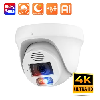 Techage 8MP Sise-PoE IP-Kaamera, kahesuunaline Audio, Värv Night Vision-Motion Detect Punane Sinine Valgus Märguanne PoE NVR Kit CCTV Süsteem