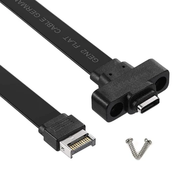 USB-3.1 Esipaneel Tüüp E Tüüp C pikendusjuhe ,Gen 2 (10 Gbit/S) Sise-Adapter-Kaabel,koos 2 Kruviga (50cm)