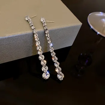 Uus Barokk Luxury Crystal Tilk Kõrvarõngad Naiste Pikk Tutt Läbipaistvuse Kive Tolknema Kõrvarõngad Avaldus Ehted Kingitus