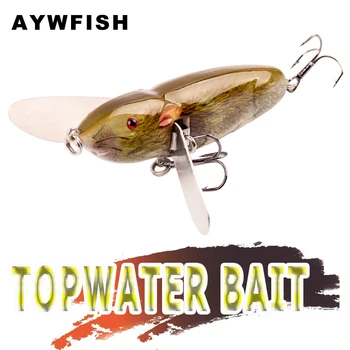 AYWFISH Topwater Sööt, 8CM 14G Kõristid Raske Sööt Hiirt, Crankbait Metallist Tera Tiivad Kunstlik Landid Bass Haug Myskinhajuinen Kalapüük