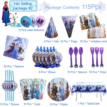 Disney Külmutatud 2 Anna ja Printsess Elsa Sünnipäeva Teenetemärkide Lapsed Paber Cup Plaadid Ühekordsed Nõud Set Sünnipäeva