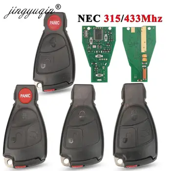 jingyuqin 315/433Mhz 2/3 Nupud NEC Serveri Võti Fob Jaoks Mercedes Benz B, C, E, ML, S, CL, CLK 3B 3BT Complte Kontrolli all 1996-2006