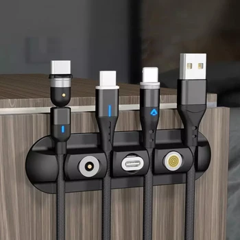Kaabli Valdaja Magnetic Plug Ladustamise Kasti Silikoon Kaabel Korraldaja USB Juhe, Vedru Juhtimise Klippe Hiirt, Kõrvaklapid Headset