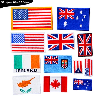 Kallite Kanada Ameerika Ühendriigid Briti lipu ikooni Tikitud Applique Plaastrid kawaii riided DIY Raud Rinnamärgid seljakott