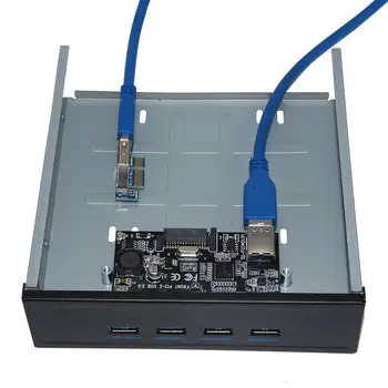 Super Kiirus PCIE PCI-E Väljendada, et 4 Ports USB 3.0 HUB USB 3.0 5.25 tollise Paneeli 4 USB 3.0 Porti Arvuti Desktop PC